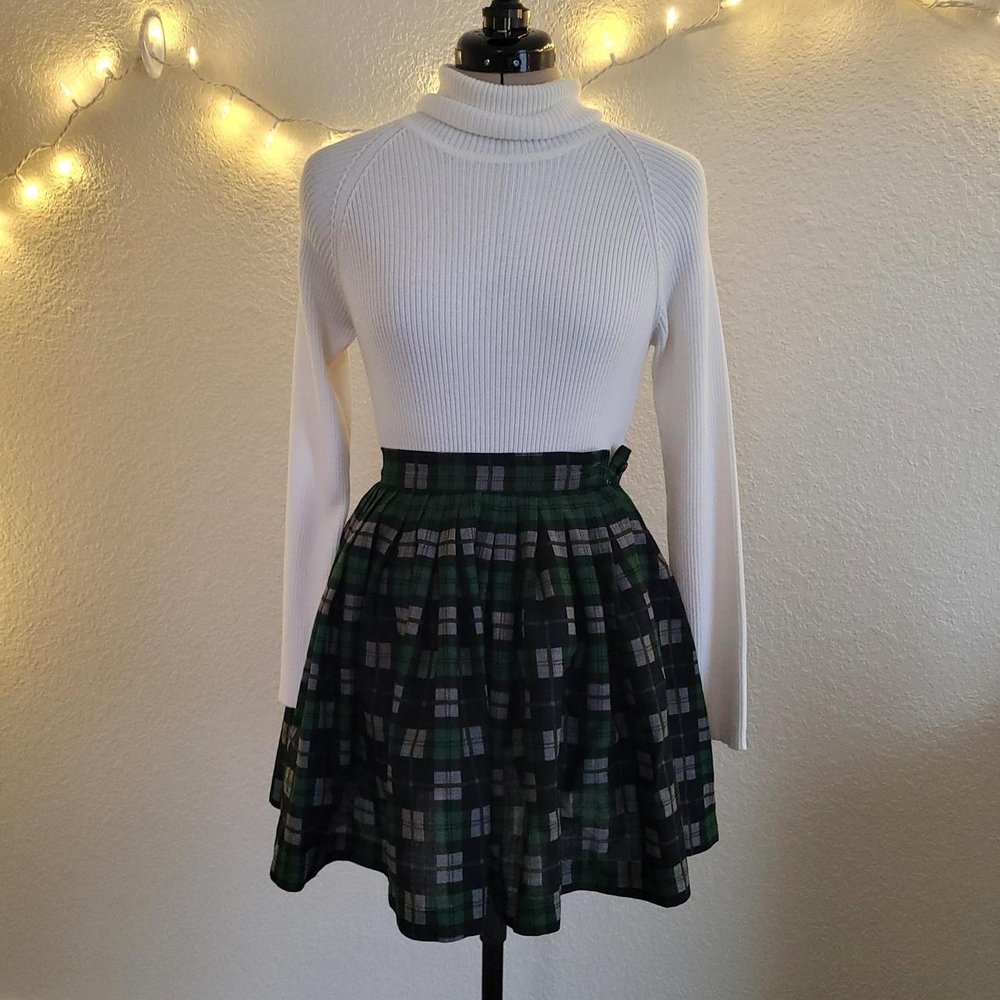 True Vintage Plaid Flare Skirt